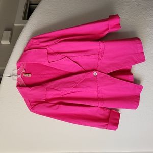Bright fushia cotton jacket.